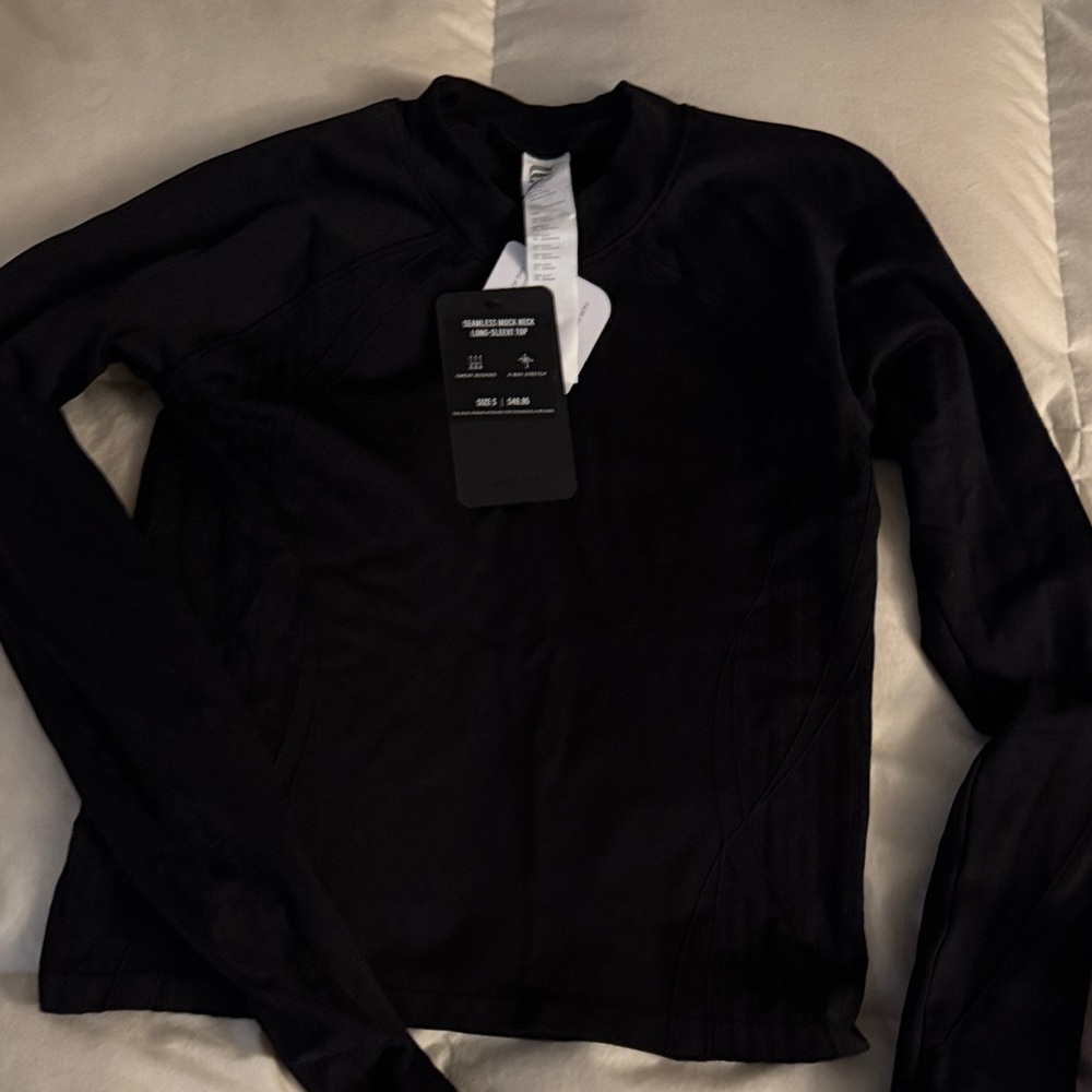 Fabletics Black Seamless Mock Neck Top